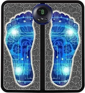 Foot Massager Feet Massage Machine ,Electronic Muscle Stimulator Massage Mat USB Rechargeable Massager (Black)