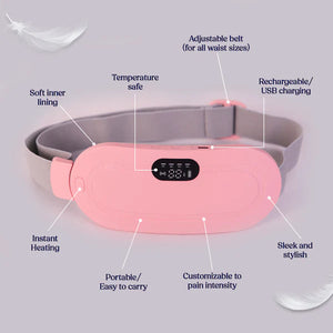Cramp-Free Period Pain Relief Massager with Heating Pad – Stomach, Back & Belly Cramp Relief for Women & Girls