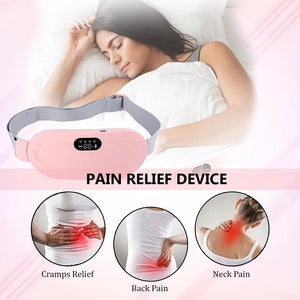 Cramp-Free Period Pain Relief Massager with Heating Pad – Stomach, Back & Belly Cramp Relief for Women & Girls